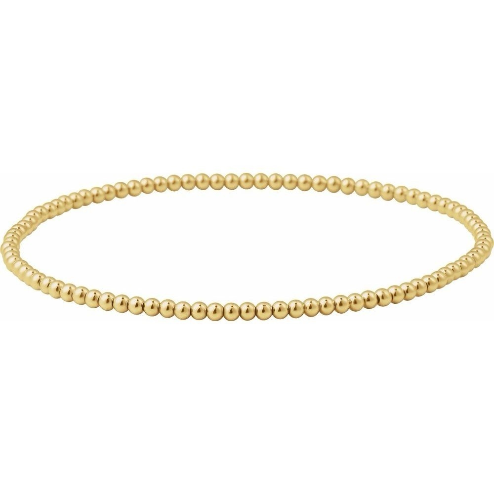 14K Yellow Gold-Filled 2 mm Elastic Bead 6 1/2" Bracelet